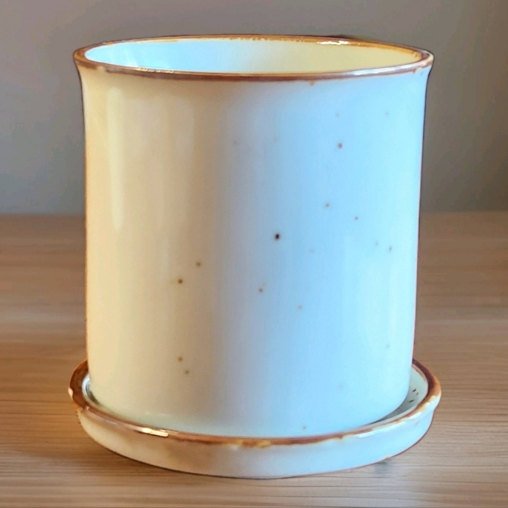 VTG Counterpoint Japan Blue Floral Planter with Saucer | 3.5” Made In Japan - Picture 5 of 12